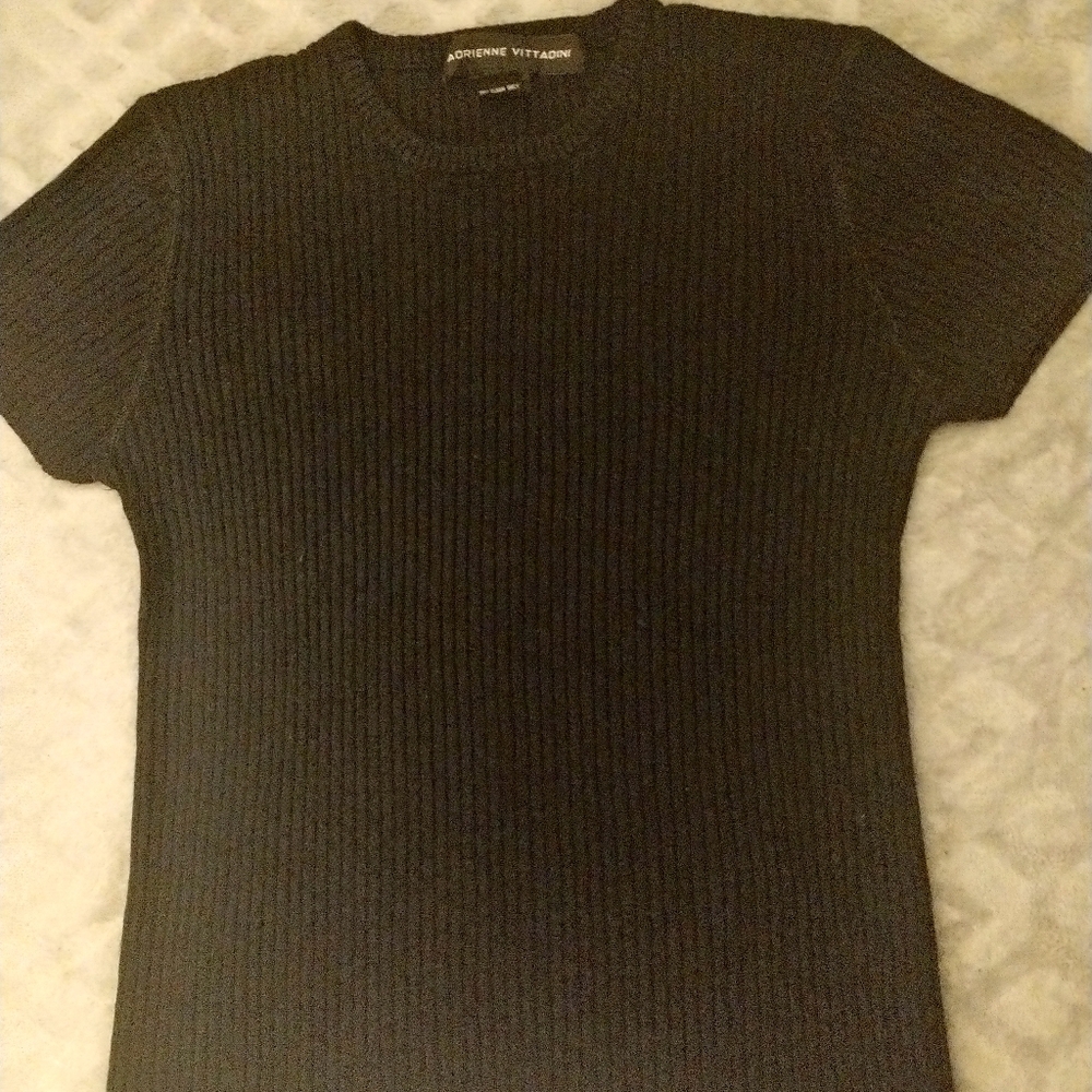 Adrienne Vittadini Black Crewneck Sweater